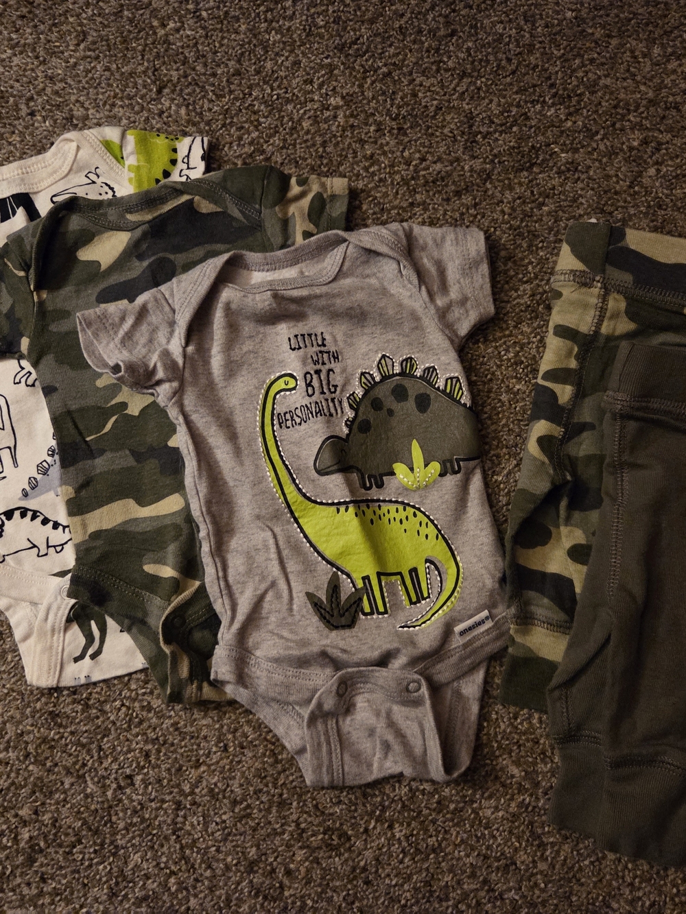 Gerber Camo/Dinosaur Baby Onesies/Pants